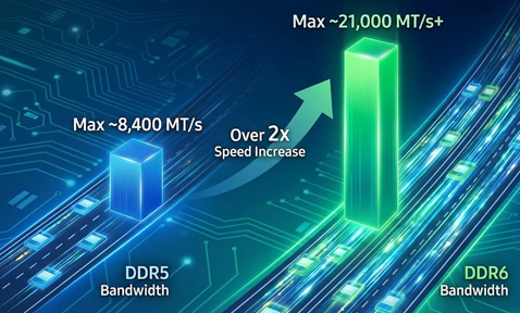 한눈에 정리해본 DDR5 대비 DDR6 성능 변화